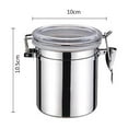 thumbnail image 1 of Food Storage Container - Stainless Steel Sealed Preservation Jar for Coffee Beans Tea Milk Powder with Buckle Lid for Kitchen, 3.9 x 4.1 in, JASKFLY, 1 of 9