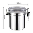 thumbnail image 1 of Food Storage Container - Stainless Steel Sealed Preservation Jar for Coffee Beans Tea Milk Powder with Buckle Lid for Kitchen, 3.9 x 6.3 in, JASKFLY, 1 of 9