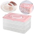 thumbnail image 1 of Food Storage Containers,1/2/3 Layer Plastic Egg Cartons That Hold 24/48/72 Eggs Deviled Egg Trays With Handles And Lids Suitable For Refrigerators Kitchens And Easter Parties Keeping Eggs Fresh., 1 of 9