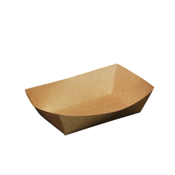 Food Storage Containers 100 Pcs Kraft Paper Box 16 x 12 x 5 cm Greaseproof Waterproof Open Top for Chicken Rice Fries