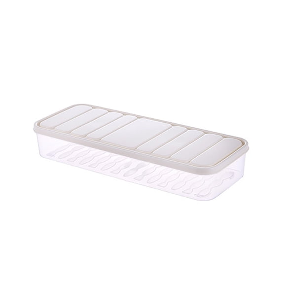 Food Storage Containers 11.02×4.33×1.81" Vegetable Organizer with White Lid Clear Fridge Crisper Keep Food Fresh BPA Free Kitchen Organizer Bins (1PC)