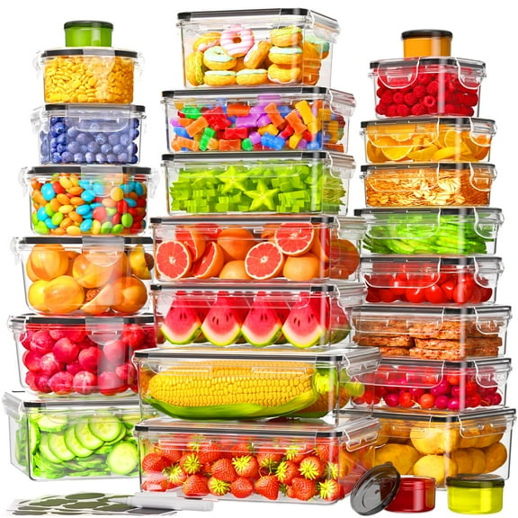 Food Storage Containers 50 PCS Airtight Meal Prep Kitchen Organization