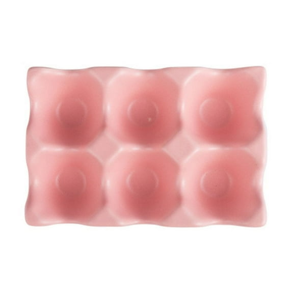 Food Storage Containers,6 Grids Ceramic Egg Holder Chicken Egg Trays Egg Storage Organizer For Refrigerator Countertop Display