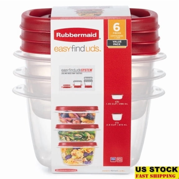 Food Storage Containers 6 Piece Set Bpa Free Stackable Easy Find Lids Durable Us