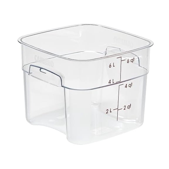 Food Storage Containers 6Qt, FreshPro Clear Plastic Containers for Kitchen, Industrial Use, Pantry Organization, Meal Prep, Stackable, BPA-Free