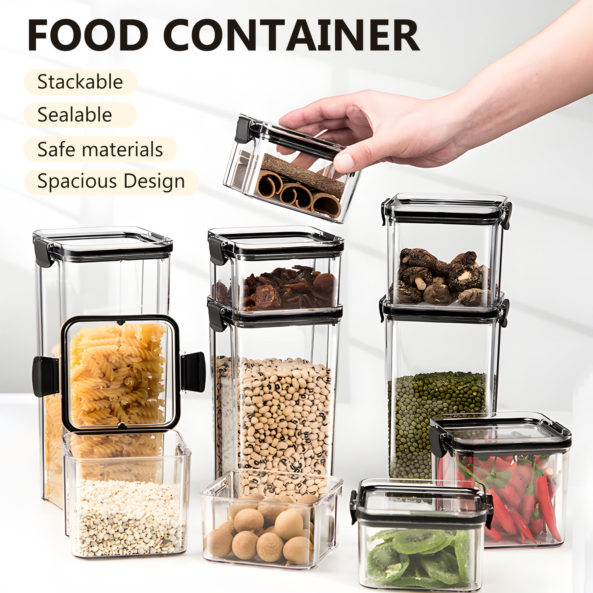 Food Storage Containers 7 Pcs Airtight Containers, BPA Free Plastic