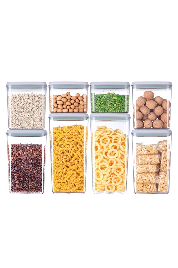 Food Storage Containers 8 Pcs Set Stackable Kitchen Pantry Organization