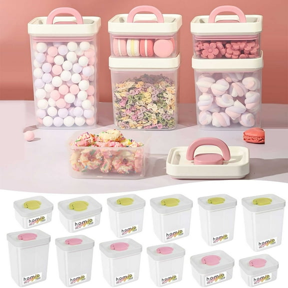 Food Storage Containers Airtight Kitchen Organization Transparent Stackable Plastic Canisters for Dry Goods Pantry Organization and Bulk Food Storage for Home Cooks and Meal Prep Sopatenor
