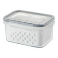 thumbnail image 1 of Food Storage Containers with Airtight Lid & Colander, Fresh Produce Saver Container Fridge Organizers, Fruit and Vegetable Storage for Refrigerator, Lettuce Keepers, Salad Berry Containers, 28.74OZ, 1 of 10