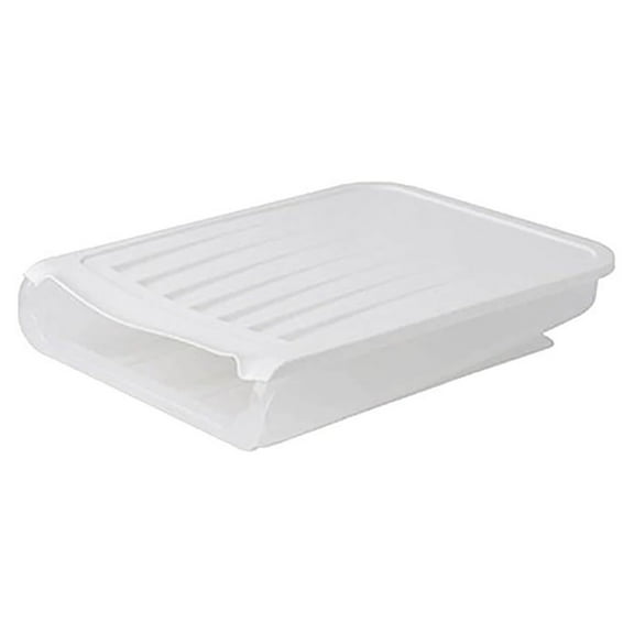 Food Storage Containers, Automatic Rolling Eggs Carton With Lid Can Stack Anti-collision Eggs Storage Box, Food Grade for Kitchen & Party Organization, Durable & Portable, 1Pc(White,12.3x9.8x2.6")