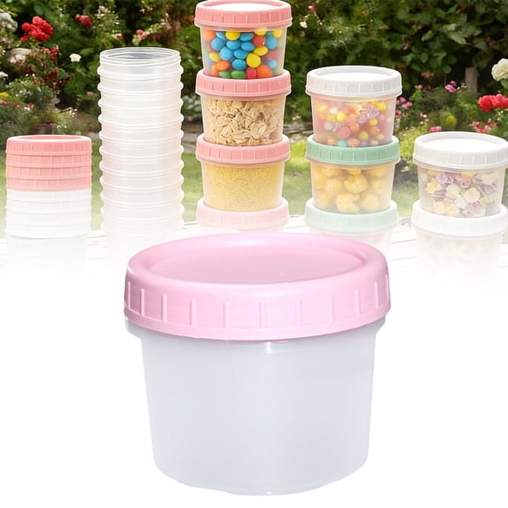 Food Storage Containers Basdi Reusable Plastic Food Storage Containers with Lids - Airtight Microwave & Dishwasher-Safe Jars, Bpa-Free for Pantry, Freezer & Meal Prep Organization, Plastic Jars
