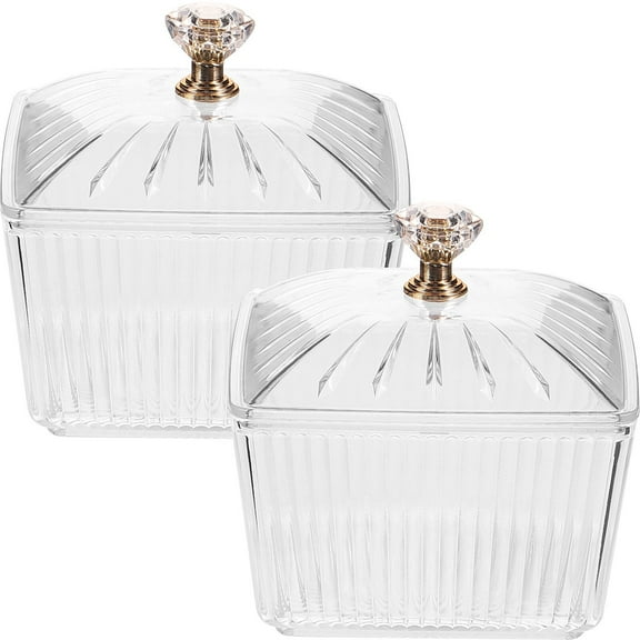 Food Storage Containers, Candy Dish 2Pc, Fdelink 2Pcs Sweets Jars Candy Jar Sugar Snacks Bowl Cookie Container Buffet Storage Container with Lid