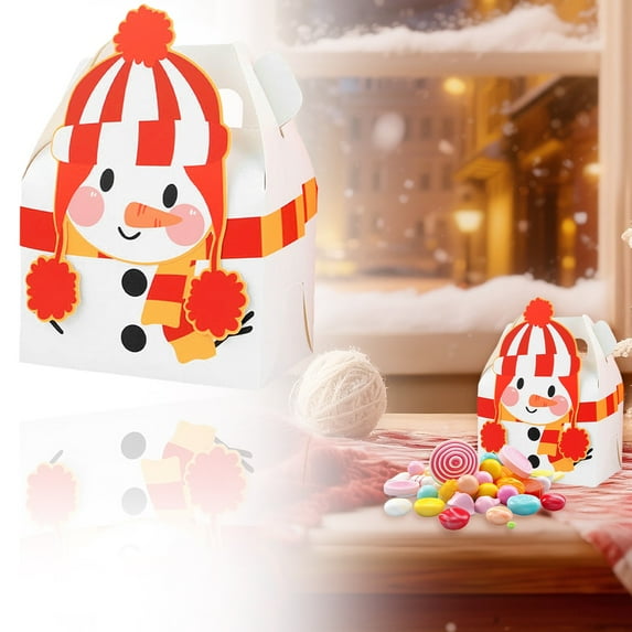 Food Storage Containers,Christmas Candy & Box Square Santa Snowflake Cake Box For Holiday Parties Creative Present For Family & Friends