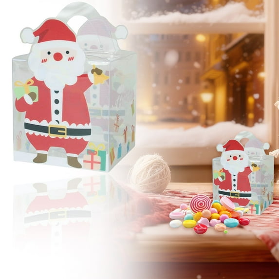 Food Storage Containers,Christmas Candy & Box Square Santa Snowflake Cake Box For Holiday Parties Creative Present For Family & Friends