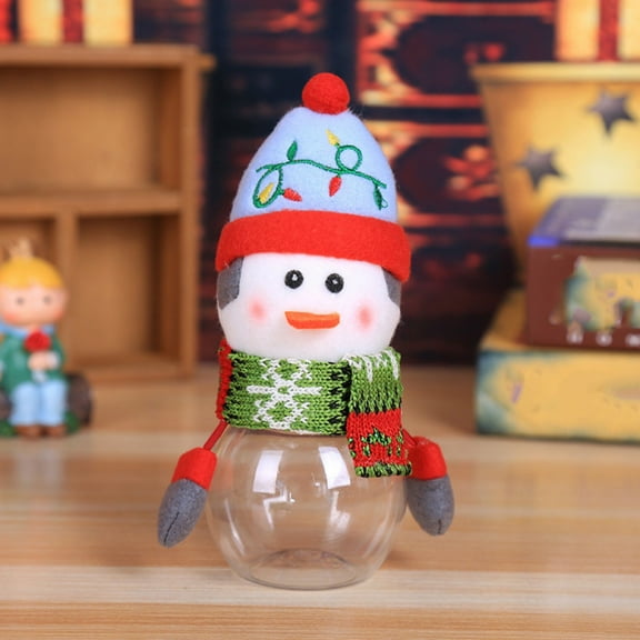 Food Storage Containers,Christmas Candy Jars Santa Snowman Ornament Plastic Candy Cookie Jar Containers Candy Storage Dish Home Decor Container Box Bottle For Children Xmas Holiday