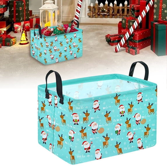 Food Storage Containers,Christmas Snack Basket Storage Bag Desktop Storage Box Clothes Storage Basket