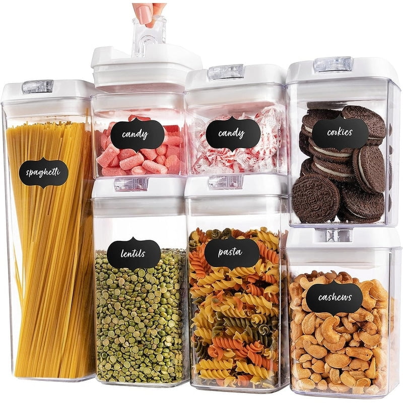 White BPA-Free Plastic Airtight Food Storage Container Set