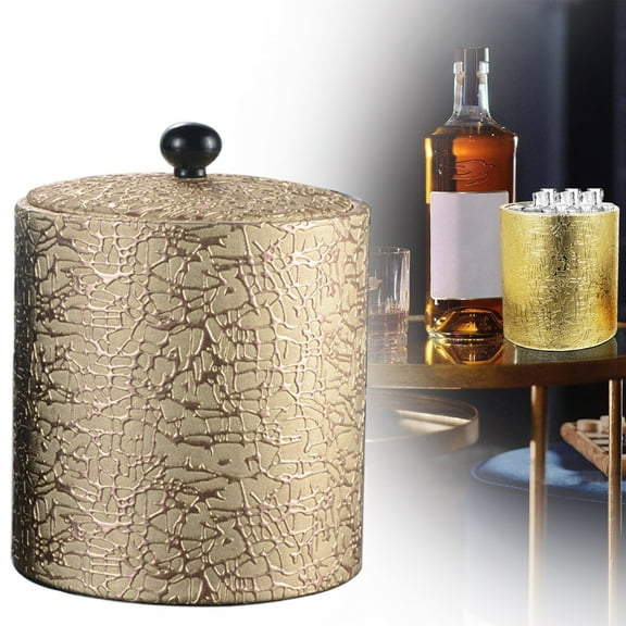 Food Storage Containers,DoubleWall Insulated Ice Bucket Stainless Ice Cube Beverage Wine Container Silver W/Ice Tongs Lid Gold Ice Bucket Stainless Ice Bucket