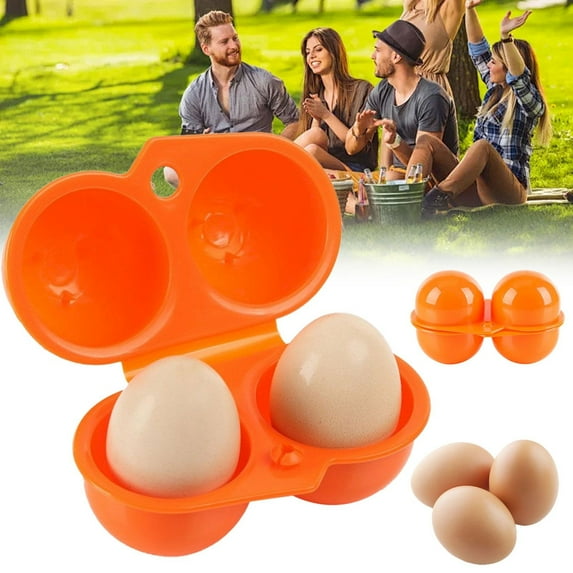 Food Storage Containers,Egg Egg Holder 2 Girds Egg Leakproof Shockproof Plastic Egg Container With Buckle Portable Egg Storage For Kitchen Camping Picnic
