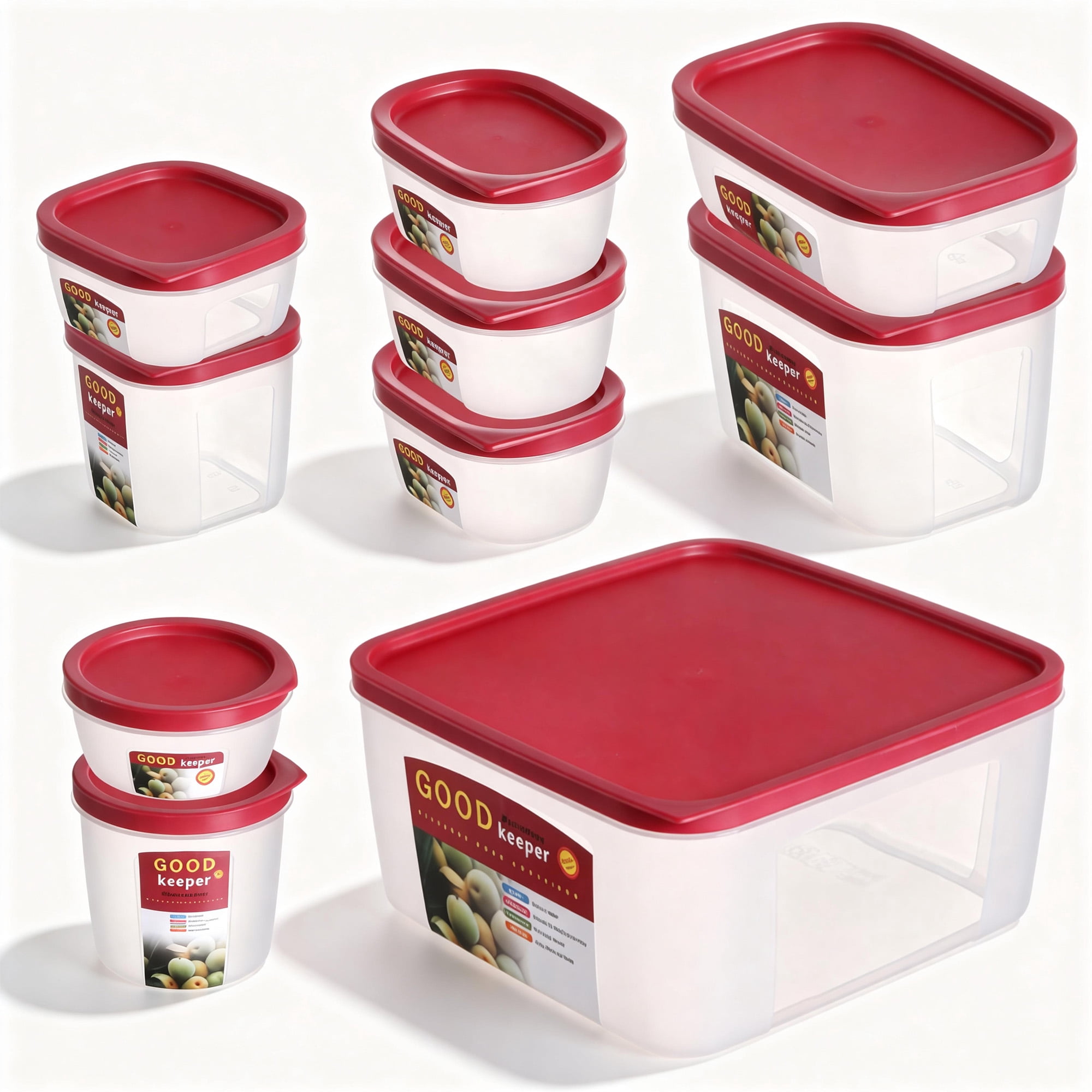 10 Pcs Food Storage Containers with Lids, Plastic Food Container, Kitchen Storage Containers for Pantry Organizers and Storage, Perfect for Meal Prep, Leftovers, and Kitchen Organization