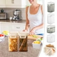 thumbnail image 1 of Food Storage Containers with Lids, Airtight Kitchen Canisters for Flour, Sugar, Cereal & Dry Food, Bpa-free Plastic, Clear Stackable Pantry Organization for Baking and Meal Prep,Vsgery, 1 of 8