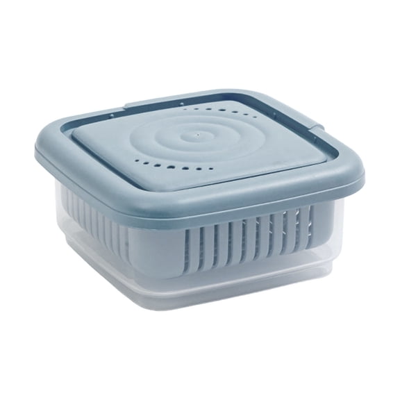 Food Storage Containers with Lids Fridge Berry Storage Container with Lid/Strainer Fresh Produce Saver Keeper for Scallion Ginger Garlic Vegetable Fruit Meat Lettuce Happy Day!