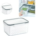 thumbnail image 1 of Food Storage Containers with Lids, Fruit Storage Containers for Fridge, Transparent Storage Box with Drain Basket Provide A Convenient Way to Store Food and Groceries to Help Reduce Clutter, 3300ML, 1 of 6