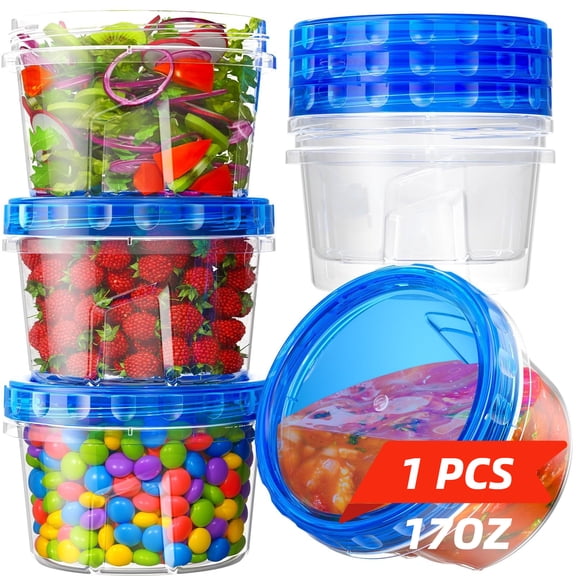 Food Storage Containers with Lids ,Snack Containers,Dishwasher and Microwave Safe Overnight Oats Containers With Graduated Lines, Reusable And Leakproof Small Sauce Containers for Lunch Box,4/17 Oz