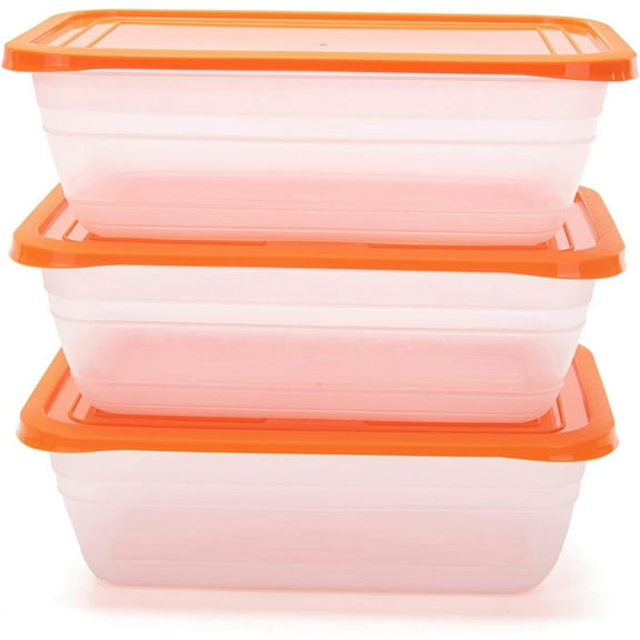 Food Storage Containers (Medium 3L, 6 Piece - 3 Lids, 3 Containers)