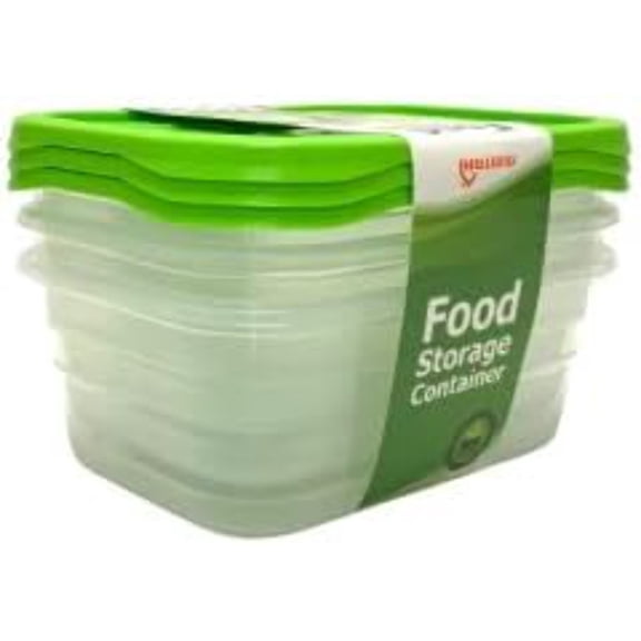 Food Storage Containers (Mini 1.3L, 6 Piece - 3 Lids, 3 Containers)