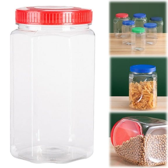 Food Storage Containers,Plastic Jars With Lids – Storage Containers – Airtight Stackable Container Jar For Sweets Crafts Dog – Reusable