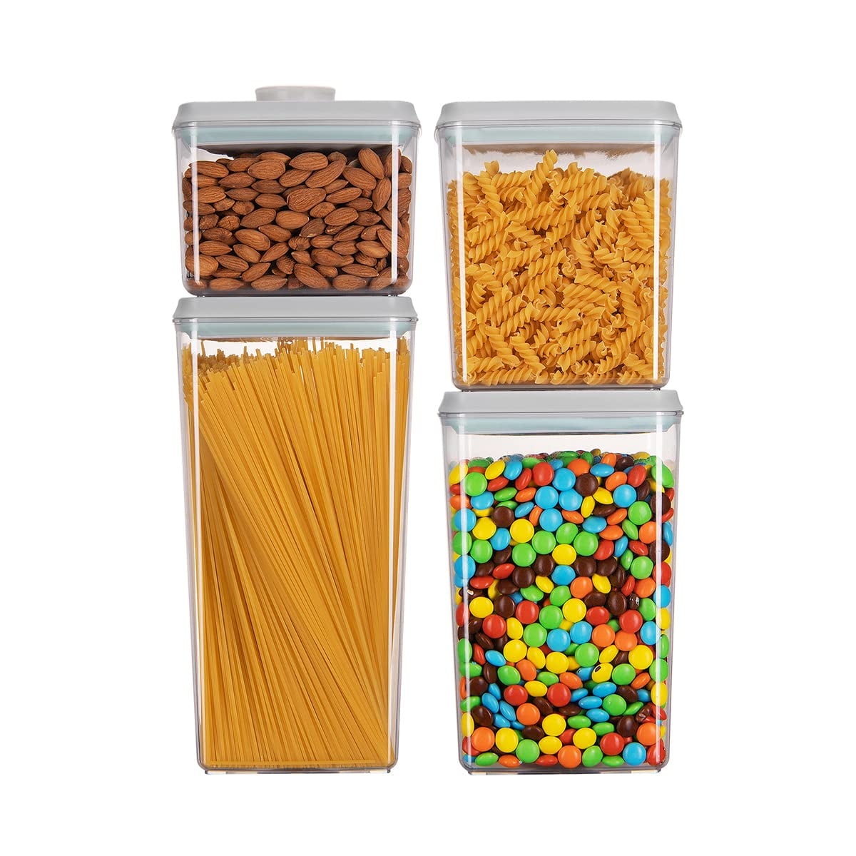 Clear BPA-Free Airtight Food Storage Container Set, 4 Pieces
