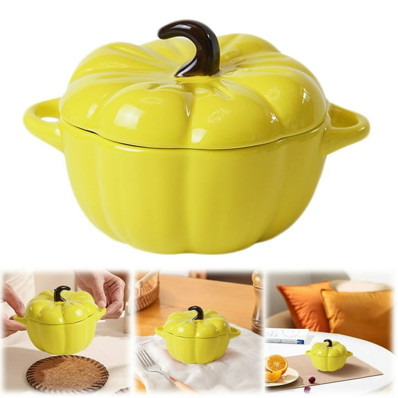 Food Storage Containers,Pumpkin Bowl Dessert Bowl Ceramic Bowl With Lid Ceramic Decor Dinnerware For Halloween Pumpkins Thanksgiving Day Fall Pumpkin Event