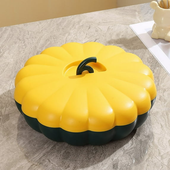 Food Storage Containers,Pumpkin Divided Fruit Tray Candy And Dried Fruit Box Household Large Capacity With Lid Snack And Fruit Storage Box