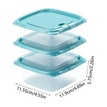 Food Storage Containers Refrigerator Storage Box Set 3 Clear Plastic Boxes With Locking Lids Space Saving Stackable Storage For Leftovers And Snacks 460ml
