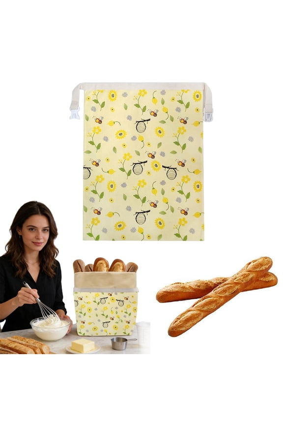 Food Storage Containers,Reusable Beeswax Bread Bags for Sourdough & Homemade Bread – Large Cotton-Lined Bread Storage Bag to Keep Fresh, Eco-Friendly & Portable(13"W*17"L)