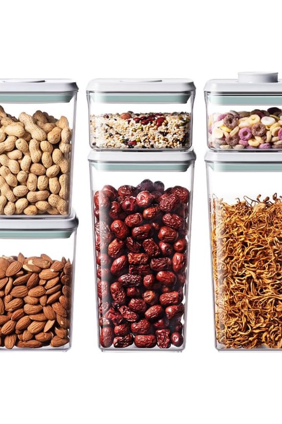 Food Storage Containers Set, 6Pcs Airtight Containers with Lids for Kitchen Pantry Organizers and Storage,One Button Opening BPA-Free Food Containers for Cereal Flour Sugar(0.6, 1.3, 1.9Qt)*2
