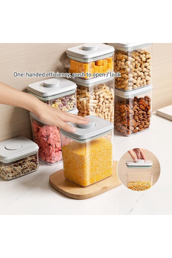 Food Storage Containers Set, 6Pcs Airtight Containers with Lids for Kitchen Pantry Organizers and Storage,One Button Opening Food Containers for Cereal Flour Sugar(0.6, 1.3, 1.9Qt)*2