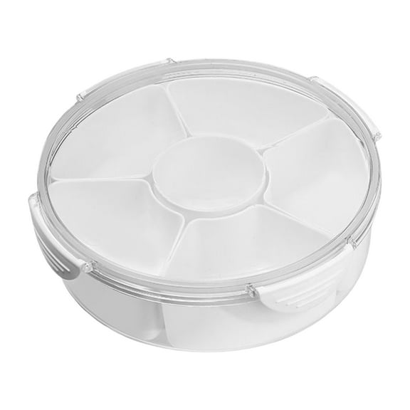 Food Storage Containers,Veggie Tray With Lid For Fridge Divided Serving Tray With 6 And 4 Compartments For Serving Platter For Reusable Dinner Platter