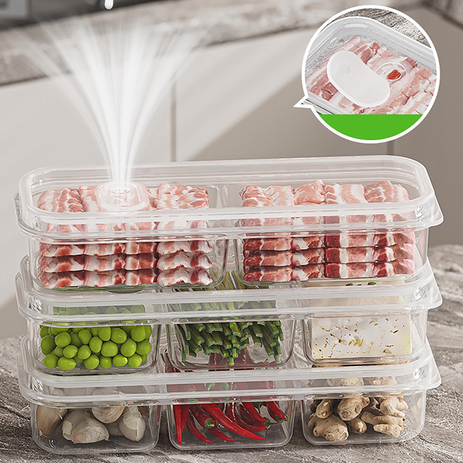 Food Storage Containers With Lids-Refrigerator Plastic Fresh-Keeping ...