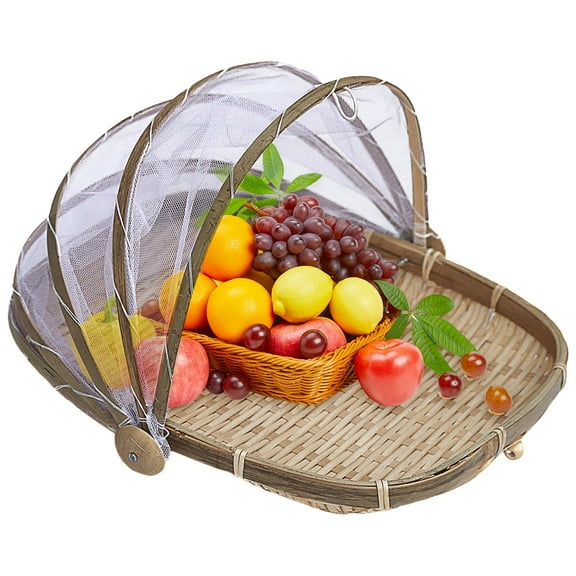 Food Storage Containers,Woven Anti Net Mesh Cover Tent Storage Basket Woven Anti Net Can Be Used To Store Vegetables And