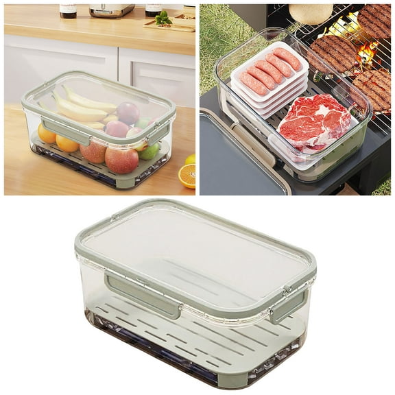 Food Grade Transparent Storage Container for Camping Picnic Outdoor BBQ Extra Large Rectangular Refrigerator Sealed Fresh Keeping