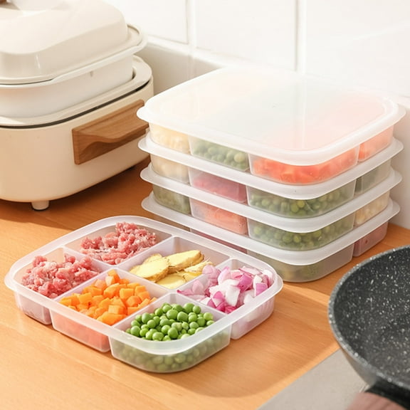 Food Storage Containers with Lids 6 Compartment Meal Prep Containers Divided Plates for Adults Snackle Box Container