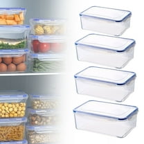 Food Storage Containers with Lids, BPA-Free Airtight Plastic Kitchen Containers, Stackable Microwave & Freezer Safe, 4PCS