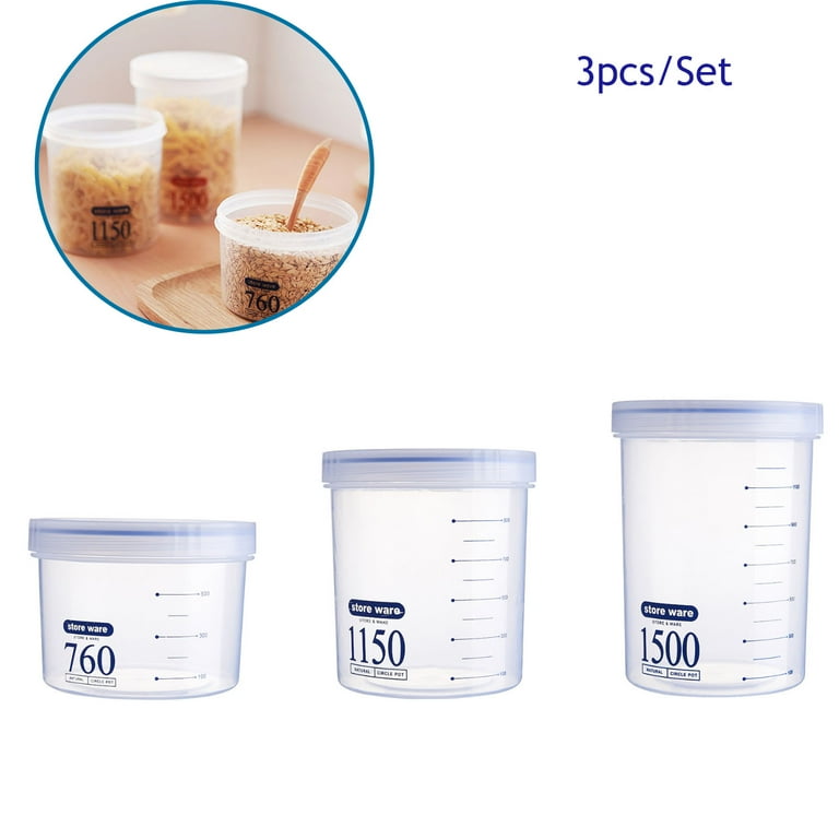 Food Storage Containers, 3 Pack(760ml, 1150ml, 1500ml) Plastic