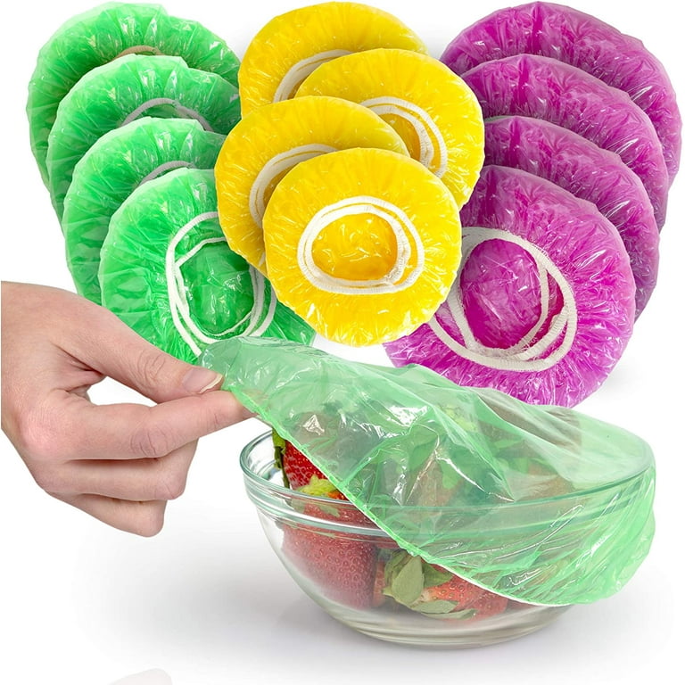  Elastic Food Storage Covers Reusable Stretch Plastic Wrap Bowl  Covers Elastic Alternative to Foil for Family Outdoor Picnic 3 Size (60):  Home & Kitchen