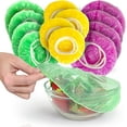 thumbnail image 1 of AURORA TRADE 60Pcs Elastic Food Storage Covers Reusable Stretch Plastic Wrap Bowl Covers Elastic Alternative to Foil for Family Outdoor Picnic, 1 of 8