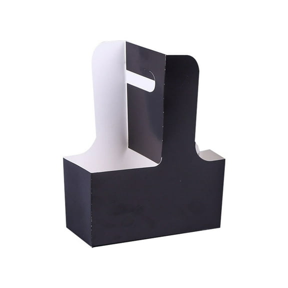 Food Storage Disposable Coffee Cup Holder – Double Cup Handle Tray for Takeout Kraft Paper Drink Holder for Beverages