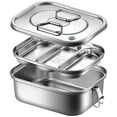thumbnail image 1 of Food Storage Food Storage Containers Meal Prep Containers Airtight Food Storage Stainless steel double-layer lunch box with medium double compartments Stainless Steel, 1 of 8