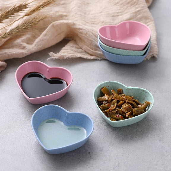 Food Storage for Kitchen and Dining Practical Condiment Plate with Handles for Soy Snack Ketchup Serving Dish ‑Purpose Kitchenware for Dining & Bar 6PCS, 7cmx2.5cm, Green,Pink,Blue